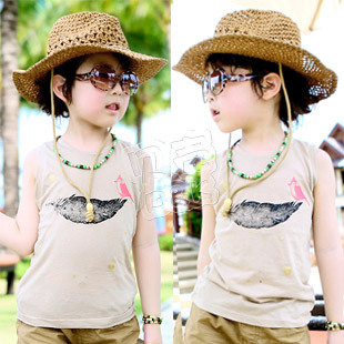 Free shipping! 2013 summer animal boys clothing girls clothing baby child vest tx-1140