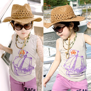 Free shipping! 2013 summer boys clothing girls clothing baby vest tx-1125