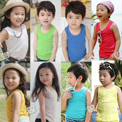 Free Shipping 2013 summer candy color boys clothing girls clothing baby Children tx-0932 tank Brand New