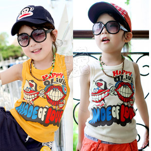 free shipping 2013 summer cartoon letter boys clothing girls clothing baby vest tx-1138