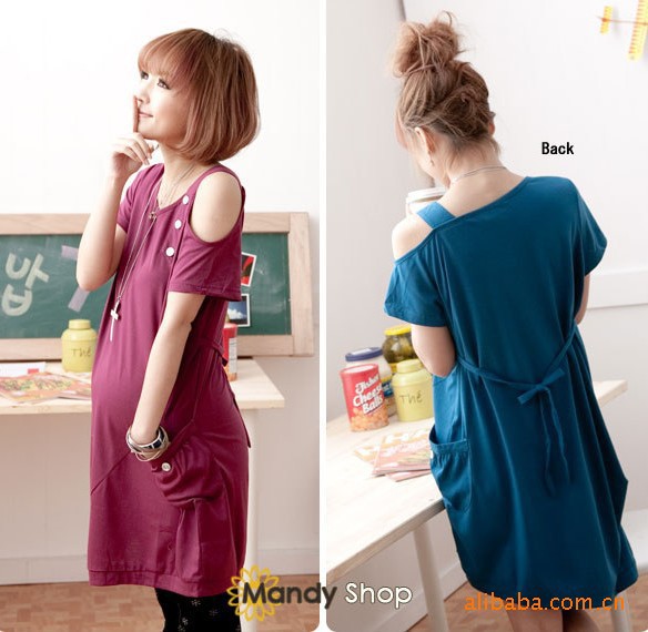 Free shipping 2013 summer casual pregnant womens t shirt long style o-neck maternity wear tee