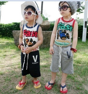 Free shipping 2013 summer child cartoon vest children's clothing 100% cotton baby child male female child summer vest fast