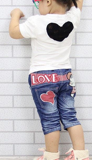 Free shipping 2013 summer children's jeans for girls denim shorts girls jeans 110-150