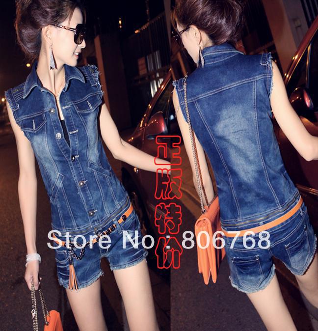 Free Shipping! 2013 summer clothing Korean version of Women was thin Slim jeans denim piece shorts + Belt