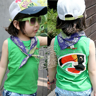 Free Shipping, 2013 summer crow boys clothing girls clothing baby vest tx-0949