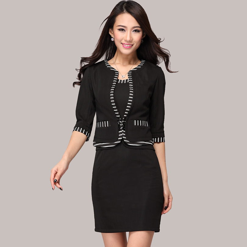 Free shipping 2013 summer fashion ol elegant slim career women's set white collar twinset one-piece dress coat