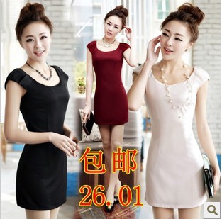 Free shipping!2013 Summer fashion round neck Slim wild bottoming skirt.High quality Ladies Dress.11 colors.Women's Clothing.Hot!