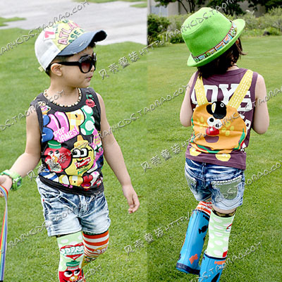 free shipping 2013 summer fruit boys clothing girls clothing child T-shirt sleeveless vest tx-0459