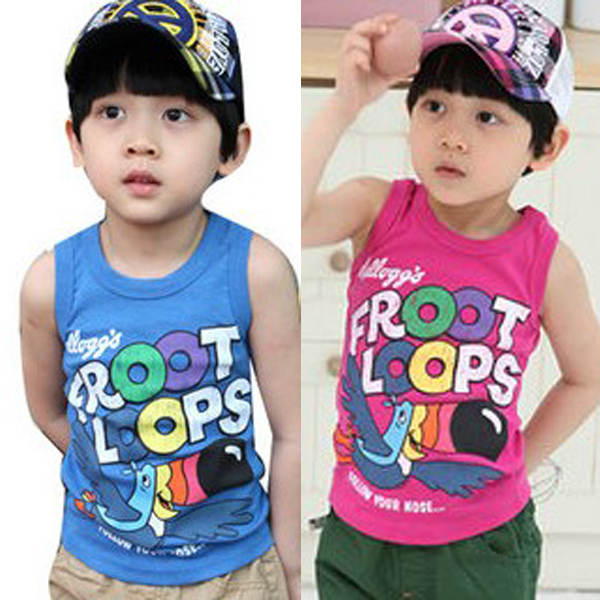 FREE SHIPPING! 2013 summer hippo1 bird boys clothing girls clothing baby child vest 21d - 5016