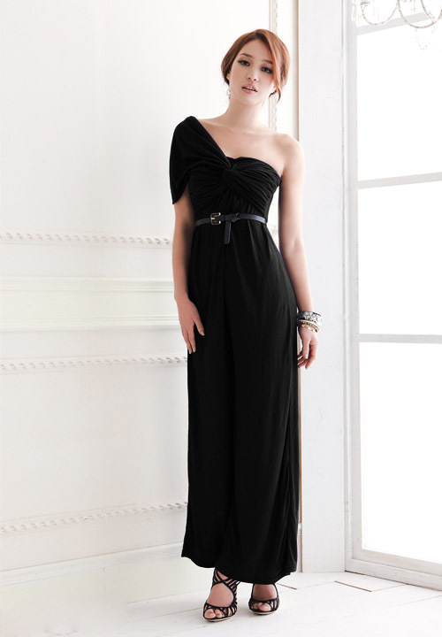 Free Shipping 2013 Summer Jumpsuit fashion one shoulder one-piece trousers skirt casual trousers female wide leg pants J1301303