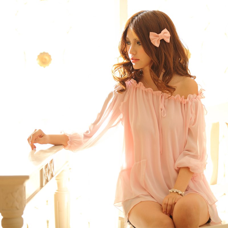 Free shipping 2013 Summer Korean lantern sleeve loose chiffon blouses women Plus size 9909CZSTYBYCHEZ