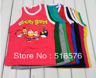 FREE SHIPPING 2013 summer new cartoon children's clothing vest( A variety of colors, shipped randomly )