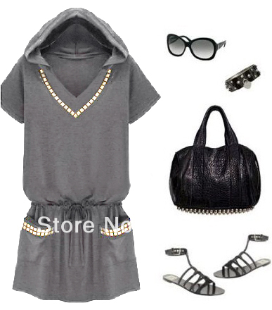 Free shipping 2013 summer new extra-large sizes fat mm dress long section of the short-sleeved hooded waist was thin dress sub