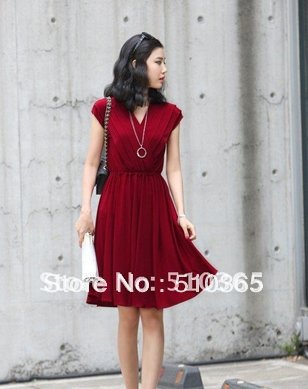 Free Shipping 2013 Summer New Fashion Solid Brief Sleeveless V-neck Plus Size Vest Women dresses W408LK