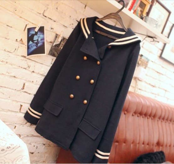 free shipping 2013 summer  spring and autumn vintage preppy style double breasted student clothing trench outerwear
