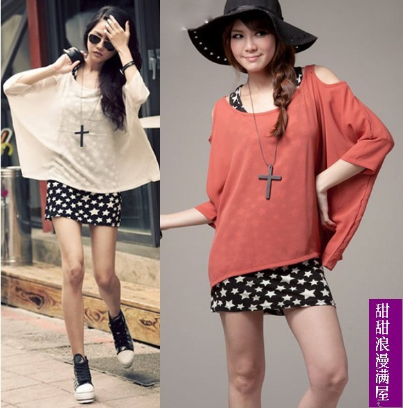 Free Shipping 2013 summer women's 86270 casual vest chiffon shirt twinset