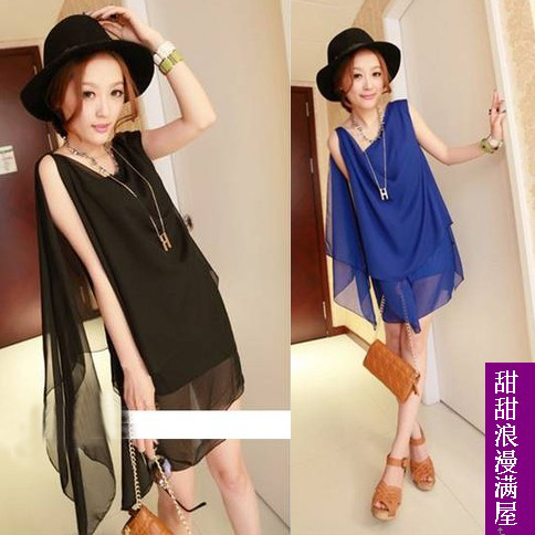 Free Shipping 2013 summer women's 9079 personality casual elegant one shoulder chiffon shirt