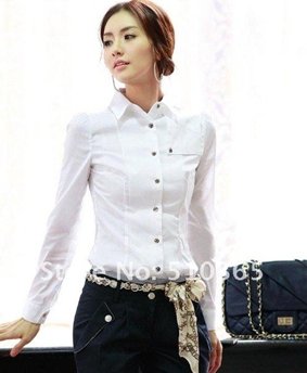 Free shipping 2013 tencel temperament slim OL business office long sleeves blouses women  W381LK