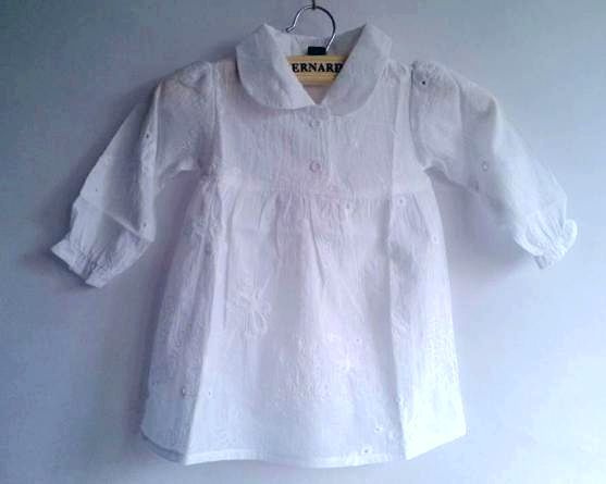 FREE SHIPPING!  2013 the newest brand name girls blouse Girls Embroidered white shirt