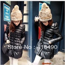 free shipping 2013 thin down cotton leather wadded jacket