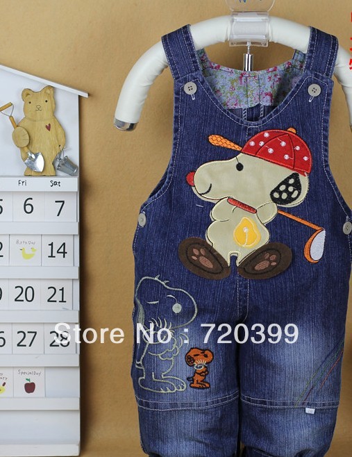 Free Shipping! 2013 top quality baby jeans fashion girl/boy denim overalls infant trousers kids