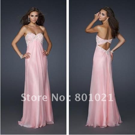 Free Shipping 2013 Well Designed Sexy A-line Chiffon Floor Length Beaded Sweetheart Evening Gowns
