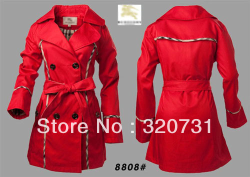 Free Shipping 2013 Women Famouse Brand Bur Long Double Breasted Spring Trench Coat/Vintage Lace Outerwear #8808 Wholesale/Retail