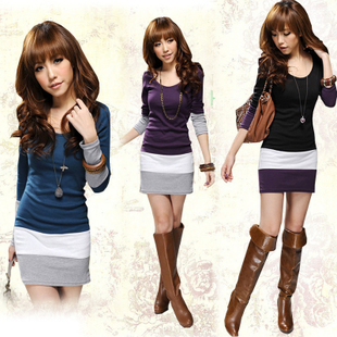 Free shipping 2013 women's autumn and winter women's skirt slim basic skirt one-piece dress small gifts