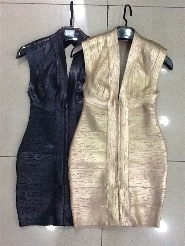 free shipping 2013 women's black V neck  Foil Printed HL bandage DRESS GOLD  party evening  dresses wholesale dropshipping