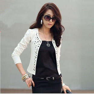 free shipping! 2013 women's outerwear rhinestones coat female spring and autumn long-sleeve short design female blazer