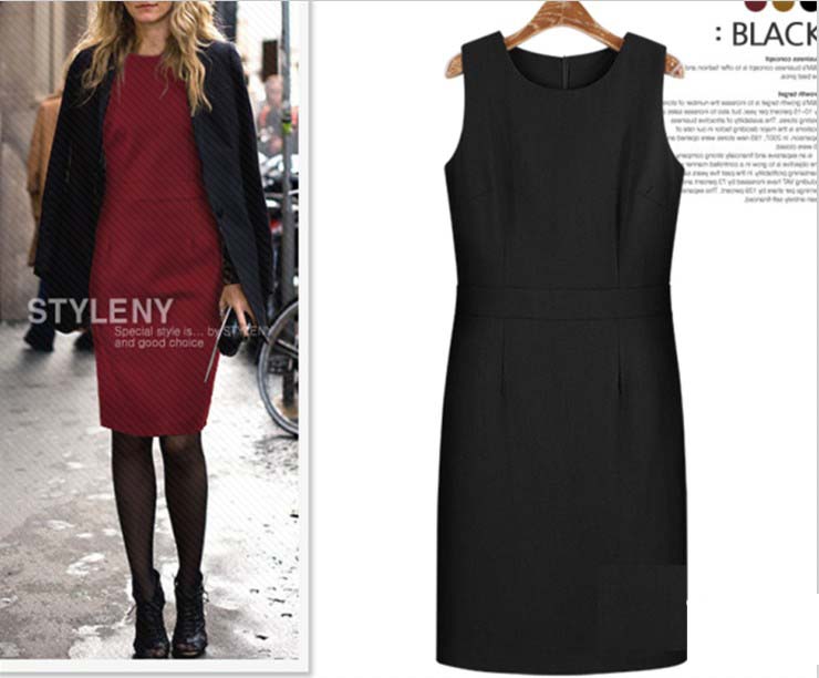 free shipping 2013 women's  quality woolen one-piece dress slim hip slim tank dress large size dress