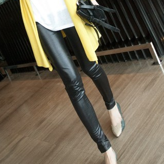 Free shipping> 2013 women's sexy fashion black matt faux leather slim tight legging women dresses