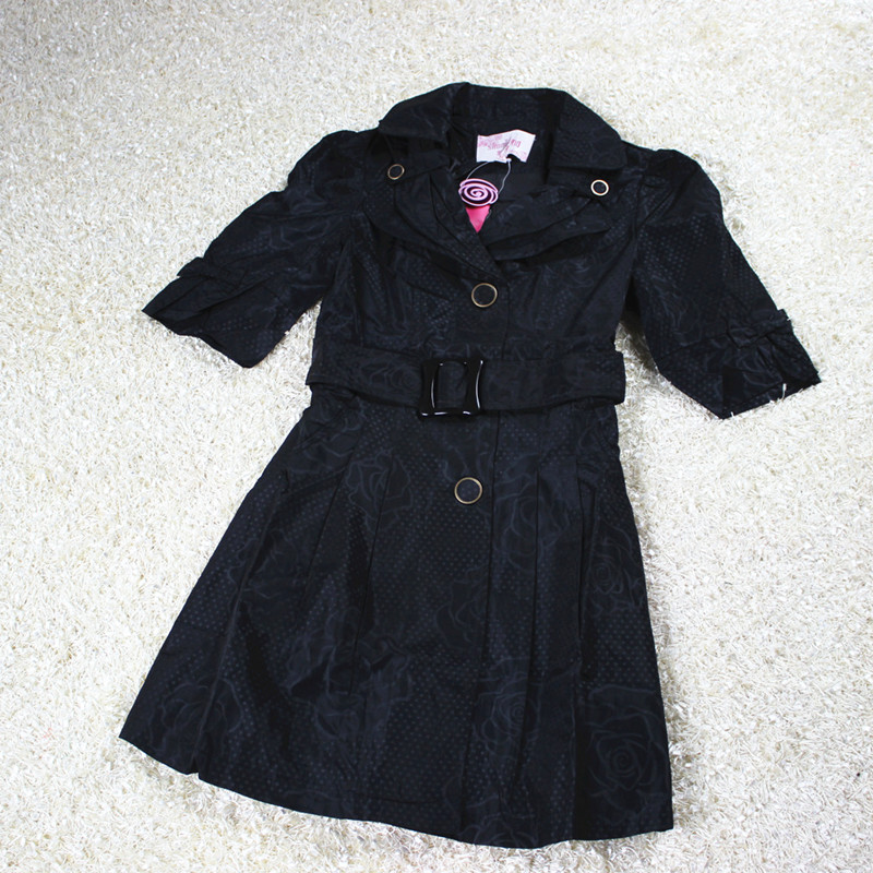 Free shipping 2013 Women's slim medium-long fifth sleeve trench outerwear 134363