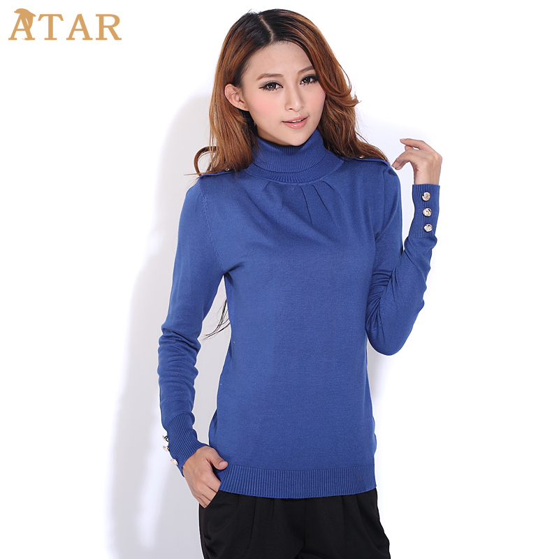 free shipping 2013 women's slim turtleneck pullover high-elastic sweater long-sleeve basic shirt t-shirt y070