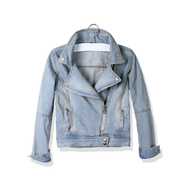 Free shipping 2013 women's spring outerwear oblique zipper hooded denim casual motorcycle outerwear gx070