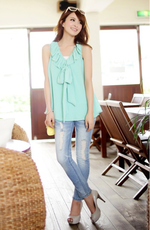 free shipping 2013 women's summer ruffle collar chiffon shirt strapless t-shirt thsd898