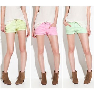 Free shipping 2013 womens hot sale candy colors short pants fashion summer ladies shorts