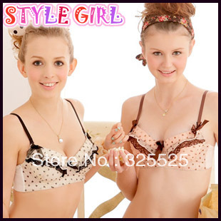 free shipping 2013new Adjustable vest type push up bra set chiffon underwear set lively 3/4cup three Hook-and-eye