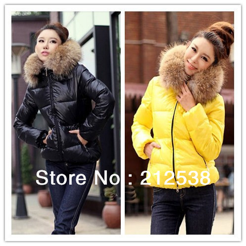 Free shipping 2013New Fashion Women's  Cotton-padded Coat Candy Han Style Thicken With Fur Collars Quilted Jacket 4 Color