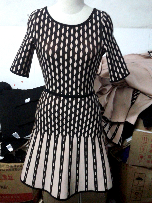 Free Shipping 2013New Top grade Short sleeve printing Evening wear Fashion Bandage dress