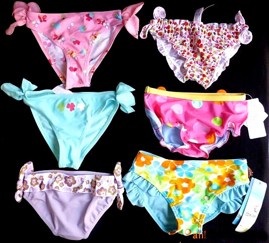 Free shipping! 20pcs/lot girl's bikini Briefs/ girl's swimming wear /two pieces swim underwear mix color/ nylon mix colors