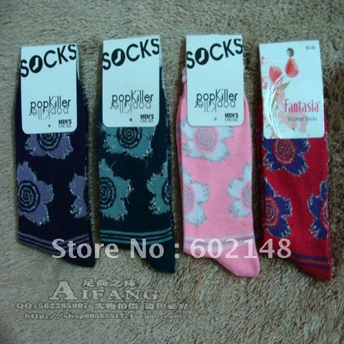 Free shipping 20pcs/lot jacquard   tube sock  casual female socks