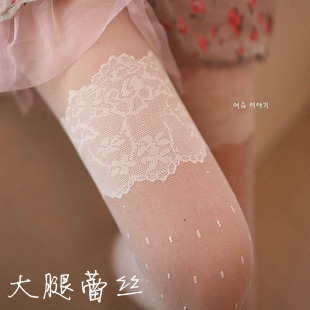Free shipping 2400 ultra-thin vintage lace dot pantyhose princess white basic stockings/wholesale