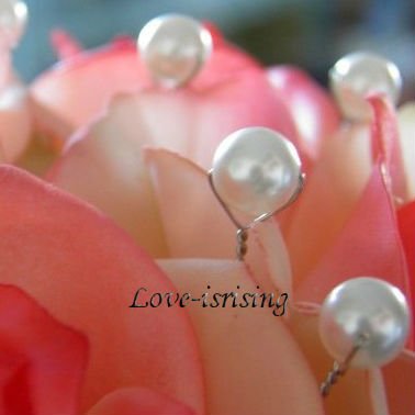 FREE SHIPPING-24pcs 6mm Pearls Wedding Flowers Wedding Accessories Wedding Bouquets Bridal Stem Jewelry