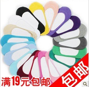 Free shipping,24pcs/lot Candy-colored non-slip invisible socks,Fashion women's socks cotton