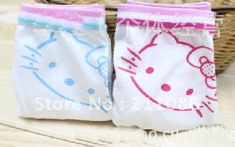 Free Shipping 24pcs/lot cotton cartoon cat pattern girls underwear, children's briefs & boxer shorts