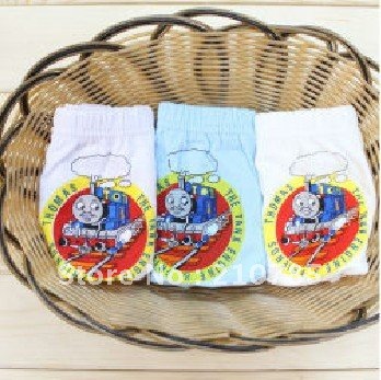 free shipping,24pcs/lot sundress 100% cotton locomotive cartoon children underwear,children's briefs,children's bread pants