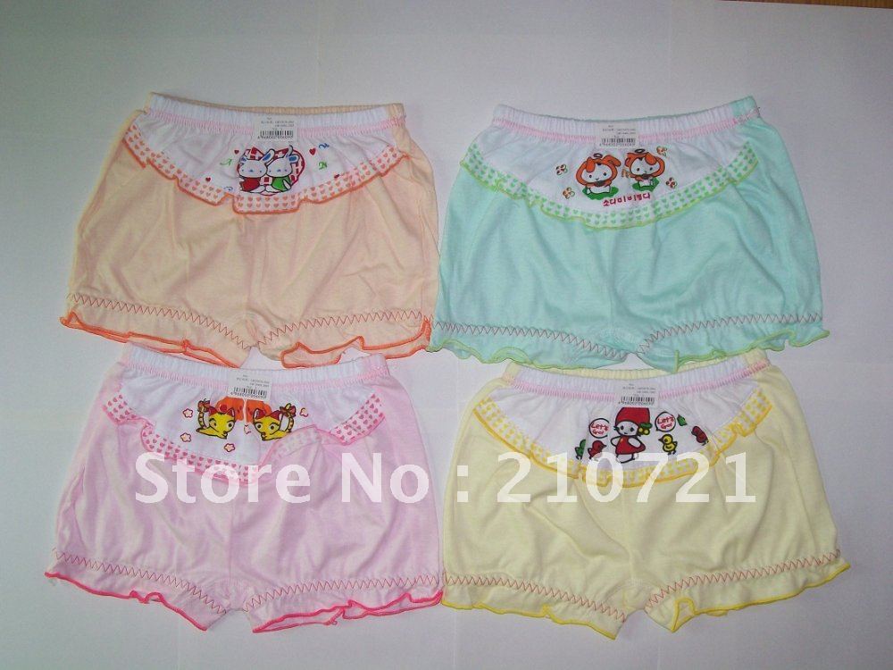 Free Shipping 24Pcs/Lot Toddler Girls Briefs Underwear, kids Girl cartoon Cotton underwear,Baby girls panties shorts