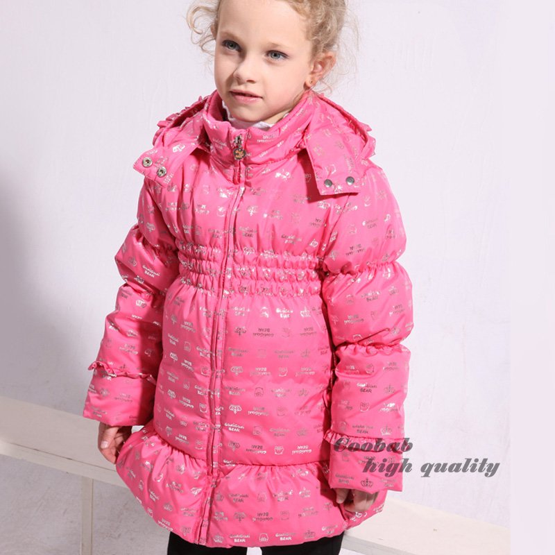 free shipping 2colors girl winter coat girl down winter filled jacket puffer snow jacket kids parka warm coat