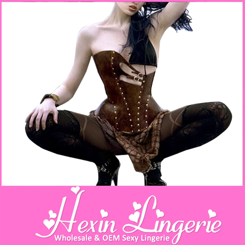 Free Shipping 2PC Antiseptic Fashion Gostic Leather Corset LB1169 Size S M L XL 2XL